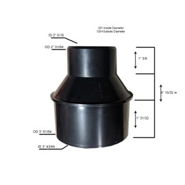 Dust Collection Cone Reducer 4-Inch to 2 1/2-Inch plus 5 Vacuum Hose Adapters Fits 1 1/16 to 1 3/4 inches Includes Shop Vac Adapter 2 1/2 to 1 1/4 inch and 1 Rubber Reducer