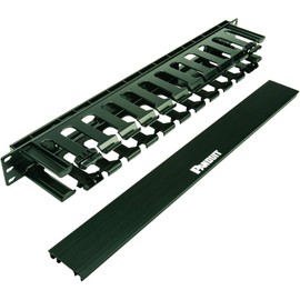 Panduit WMPFSE Horizontal Cable Manager, Black, 1 RU, Black