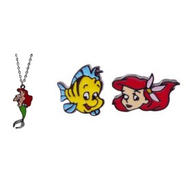 EC Trading The Little Mermaid Pendant Necklace & Earring Set
