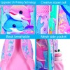 UFNDC 3PCS Dolphin Bookbag for Girls, 16" Kids Backpack with