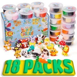 Air Dry Clay Kits,18 Animals Modeling Magic Clay for Kids, DIY Model Magic Clays,18 Set Molding Clays, Ultra Light, Soft & Non-Sticky, Arts and Crafts Gift for Kids