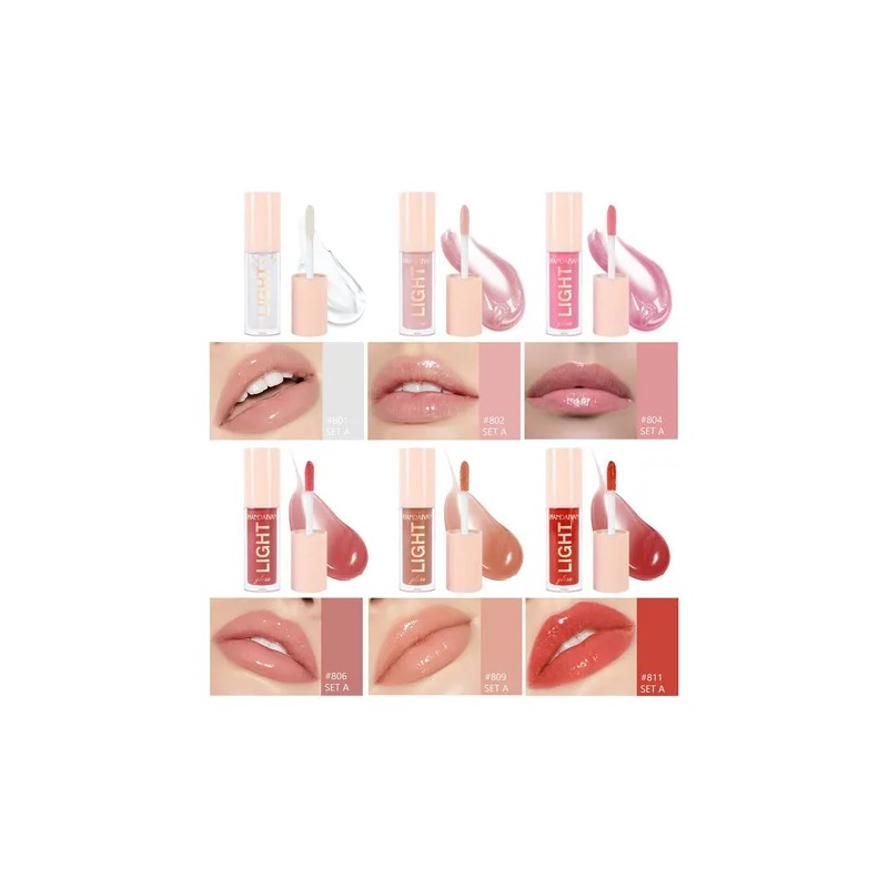 Juego De Brillo De Labios Con Brillo De Agua De