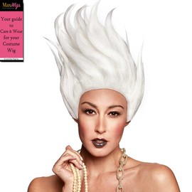 Enigma Costume Wigs Sea Witch Villain Color White - Enigma Wigs Upright Waves Ursula Cosplay Mermaid Evil Octopus Woman Poor Unfortunate Bundle MaxWigs Costume Wig Care Guide