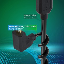 Duttek Cable HDMI a Micro HDMI de 90 grados 8K, cable de extensión micro HDMI macho a HDMI hembra, soporta video Ultra HD de 48 Gbps 8K, etc. 1 pie/30 cm