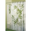 InterDesign Leaves Fabric Shower Curtain, Green/White