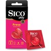 Sico Play, Condón de látex texturizado sabor fresa 3 piezas
