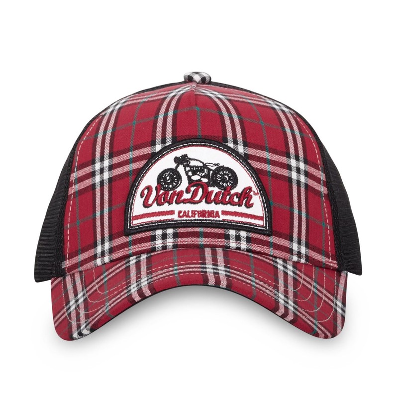 Von Dutch Mens Womens Trucker Jak Adjustable Cap, Red /