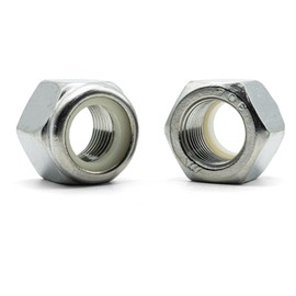 Hippo Hardware 1/2" - 20 TPI UNF Nyloc Nylon Lock Nuts Imperial Inch Fine Thread A2 Stainless Steel (Pack of 5)