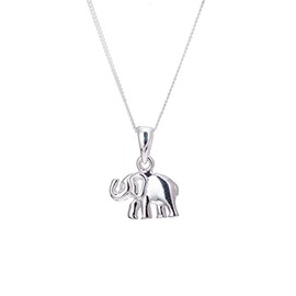 jewellerybox Sterling Silver Elephant Necklace - 18+2 Inches