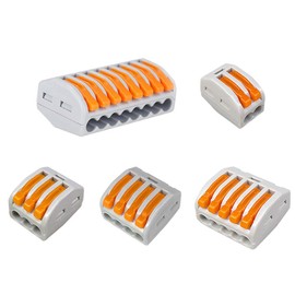 Aiqeer 40 Pcs Lever-Nut Wire Connectors Set, Conductor Compact Wire Connectors, Cable Clamp Terminal Block Quick Spring Connector (PCT-212/213/214/215/218)