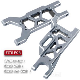 RCMYou RC Aluminum Suspension Arms Upgrades Part for 1/10 Slash 2WD(VXL),4PCS RC Alloy Front Rear A Arms Hop Ups w/Tie Bar,Titanium