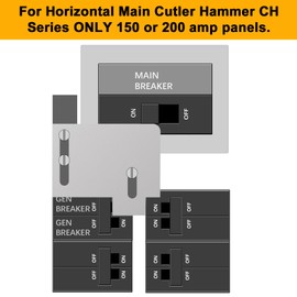 QYZZRS 2 Set Generator Interlock Kit Compatible with Eaton Cutler Hammer Horizontal Main Only CH Series & TAN Breaker 150 or 200 amp Panels,1 1/2 Inch spacing Between Main and Branch Breaker (2)