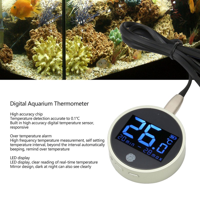 Digital Aquarium Thermometer with Long Probe Cable High Accurate to