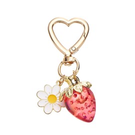 QIUTIMIY Strawberry Bag Charm for Handbags Backpacks Purse Accessories Charms Cute Bag Keychain Daisy Pendants(Strawberry)