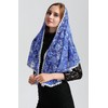 Chapel Catholic Veil Lace Mantilla Church Headwrap V33 (Royal blue)