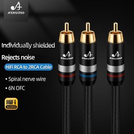서브 우퍼 Y 케이블 용 고 6N OFC HiFi 스테레오 RCA-2RCA 스피커 앰프 남성-남성 RCA 남성 [08 0.5m] High 6N OFC HiFi Stereo RCA-2RCA Speaker Amplifier Male-Male RCA Y Cable for Subwoofer [08 0.5m]