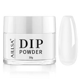 AILLSA Clear Dip Powder - Transparent Crystal French Nail Colors, Build Powder, No Lamp Needed, Easy DIY Home Nail Salon Manicure