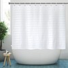 YISURE Short Shower Curtain, White Jacquard Shower Curtain for Bathroom
