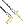 Curly Instrument Audio Guitar Cable Cord 1/4" Straight to Right