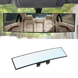 XINLIYA Car Rearview Mirror, Clip-on Panoramic Rear View Mirror for Car, Wide Viewing Range, 12inch Universal Use for Cars, SUVs, Trucks, Vehicles