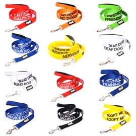 Dexil Limited Service Dog Blue 2ft 4ft 6ft Padded Dog Leash Prevents Accidents by Warning Others of Your Dog in Advance (2ft)