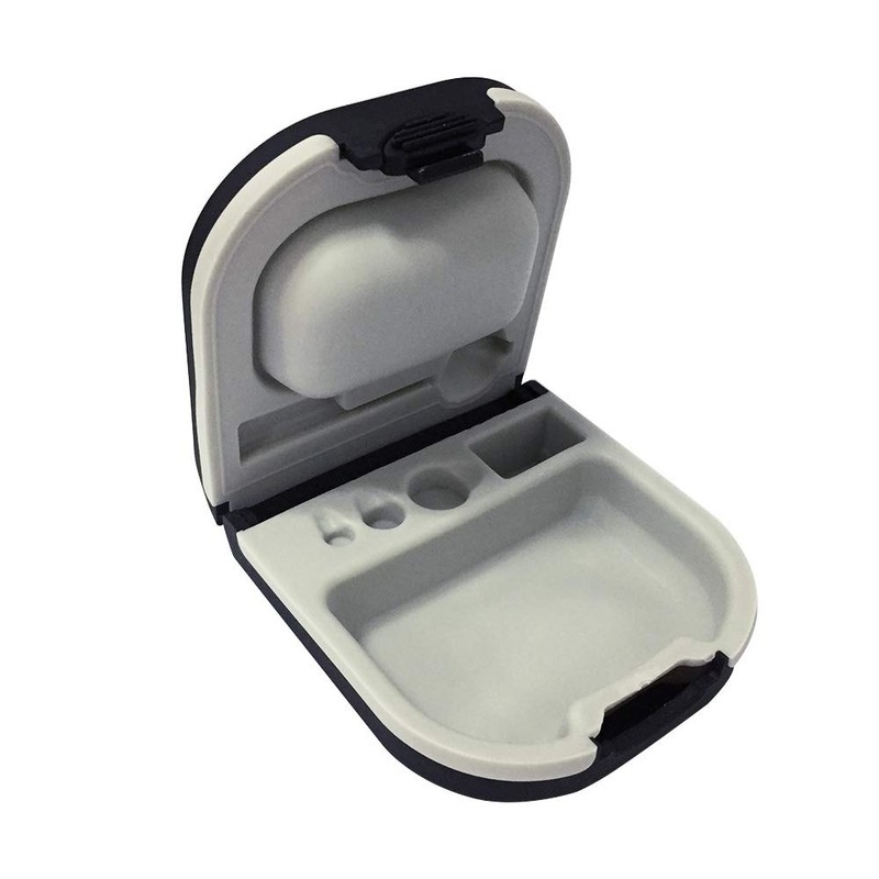 Hearing Aid Case Hard Storage Box with Battery Holder and