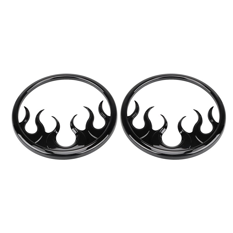 Unbranded Black Flame Front Speaker Grill Trim Accent Covers For