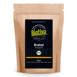 Biotiva Brahmi Organic Powder 100 g - Bacopa Monnieri - Memory Plant - Vegan - Ayurveda - Guaranteed No Additives - Brahmi Powder - Bottled in Germany