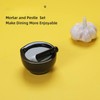 Mortar and Pestle Set, Ceramic Stoneware Set (3.2 Inch-Black) -