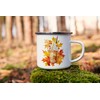 MAXIKIWI Langlebige Emaille-Kaffee- oder Tee-Camping-Tasse für drinnen und draußen, Herbstkaffee,