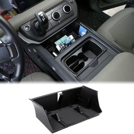 Aunginsy Center Console Organizer Tray Compatible with Land Rover Defender 90/110/130 2020-2025 Central Control Front Gear Shift Storage Box Container Insert Groove ABS Interior Accessories(With Mat)