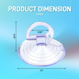 SOMUCH 24PCS Suction Cup Hooks, Transparent PVC Car Glass Windshield Sunshade Hooks, Versatile Mini Adsorption Holder for Cars, Kitchens, Bathrooms, and Offices (Transparent)
