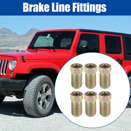 X AUTOHAUX 10pcs 3/8 Inch-24 Threads Brake Line Extension Nut Fittings for 3/16" Steel Brake Line Tubing for Car