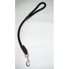 Warner Braided Traffic SNAP Lead Nylon Dog Leash (Black) 1/2" x 2ft.