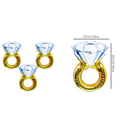 3Pcs Diamond Engagement Mylar Balloons,Marriage Engagement,Anniversary Wedding Party Supplies