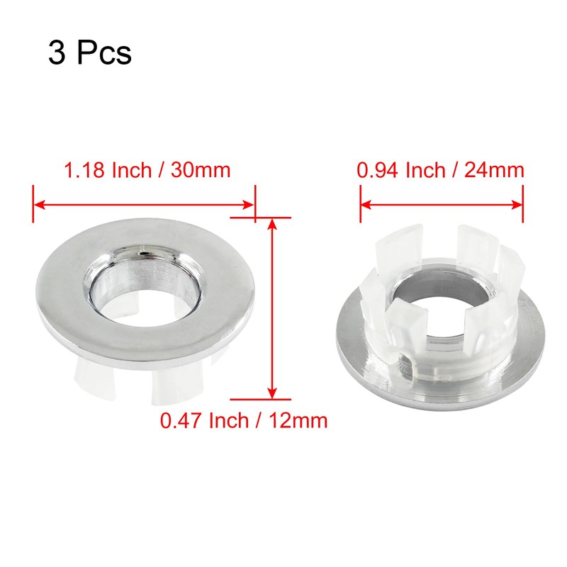 Aracombie Brushed Nickel Sink Overflow Ring, Kitchen Bathroom Sink Hole