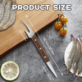 Wshxjzyay 2 Pack 5 in 1 Multifunctional Shrimp Line Fish Maw Knife, Shrimp Peeler and Deveiner tool, Portable Fish Knife for Filleting and Cleaning