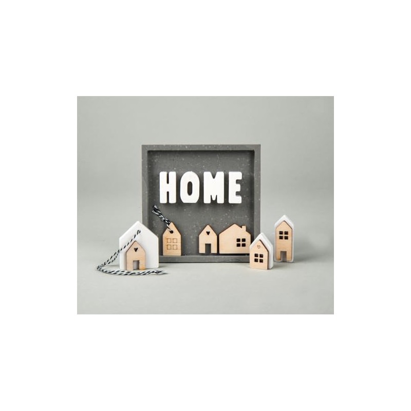 Rayher 46749505 Wooden Mini House, 24 Pieces, 2.5 - 3.5