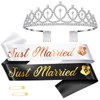 3Pcs Bride and Groom Sash Set, Just Married Decorations, Just
