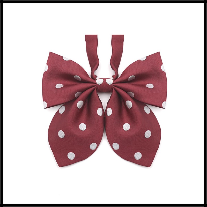 White Fang NC074 Women's Polka Dot Ribbon, Uniform, Students, Bowtie,