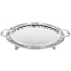 Ner Mitzvah Silver Plated Menorah Tray with Handles, for Shabbos,