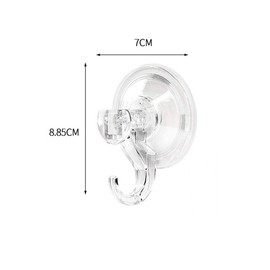 PET-Saugnapf-Haken, 2 Stück, leistungsstark, stark, wiederverwendbar, Vakuumhaken, strapazierfähige Handtuchaufhänger für Badezimmer, Fenster, Glas, Küche (8,85 cm x 7 cm)