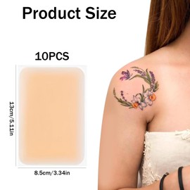 10 pcs Tattoo Cover Up Patch, Invisible Waterproof Skin Tone Concealer Stickers for Scars and Birthmarks, Natural Coverage for Formal Events, Swimming and Daily Use, 8.5 * 13 cm