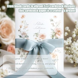 White Cardstock 5 x 7, 100 Pack Cover Cardstock Paper, 74lb/200GSM Heavyweight Blank Cards for Wedding Invitations, Thankyou Cards, Postcards