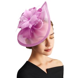 DRESHOW Women Fascinator Hats Tea Party Hat Vintage Pillbox Hat Headband for Cocktail