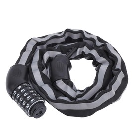 Bike Antitheft Coded Lock Bicycle Cable Lock Keyless Five Password Reflective Black