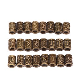 Cuentas para Rastas, 24 Piezas, Cuentas para el Pelo, Barba, Cuentas de Pelo Vikingo Vintage, Cuentas de Tubo para Rastas de Agujero Grande para Hombres y Mujeres, Decoración del Cabello, 10 X 13 Mm