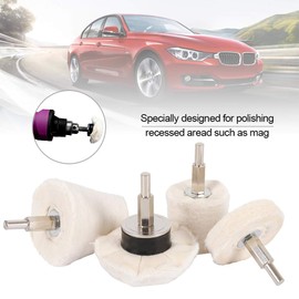 4pcs Polishing Buffing Pad Buffing Wheel Drill Kit Mop Cone Cylindrical Mushroom Wheel Grinding Head with 1/4 Handle for Car Motorcycle Wheels Grinder Polisher