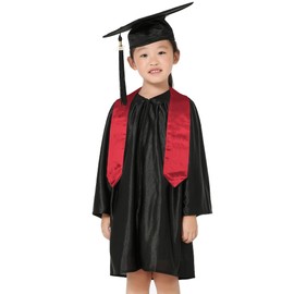 GraduationMall Shiny Graduation Stole for Children Preschool Nursery Church Choir Stole Steel 40 Inches (100 cm) Unisex 12 Colours, red