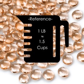 CYS EXCEL 5 LBS Champagne Glass Beads for Vases Flat Marble Gemstone Beads Vase Fillers Aquarium Decor Rocks Floral Centerpieces Stones Mosaic Pebbles